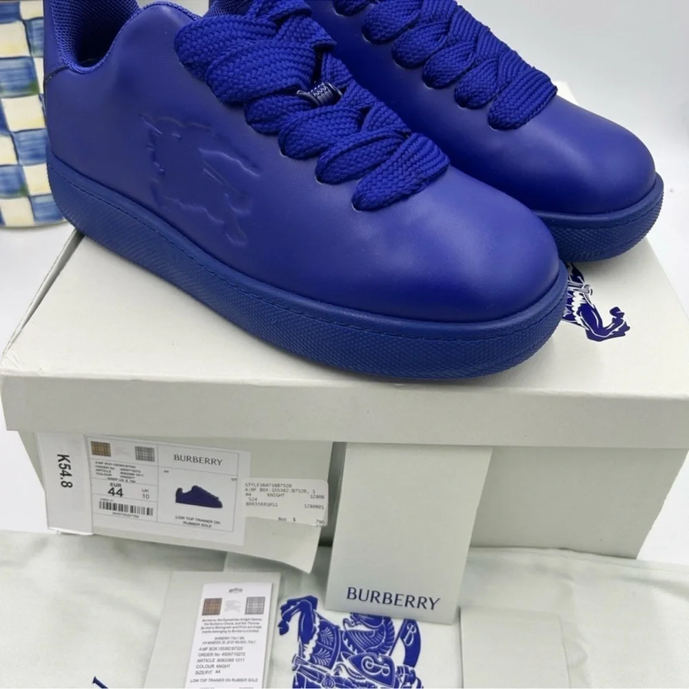 Men’s Burberry box leather sneakers, size 44 made in Italy - Picture 5 of 9
